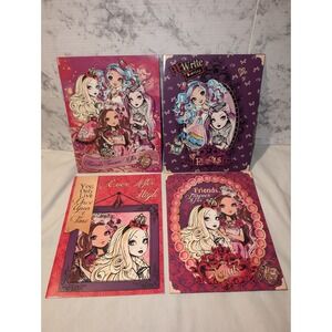 NEW! Lot of 4 ~ 2014 Mattel EVER AFTER HIGH 2 Pocket School Portfolio Folders